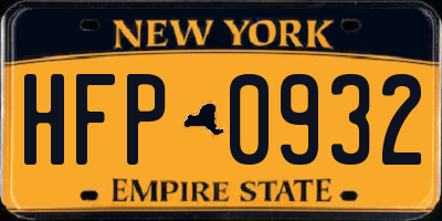 NY license plate HFP0932