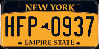 NY license plate HFP0937