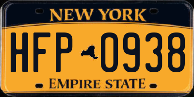 NY license plate HFP0938