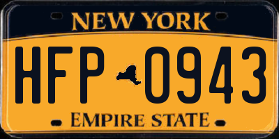 NY license plate HFP0943