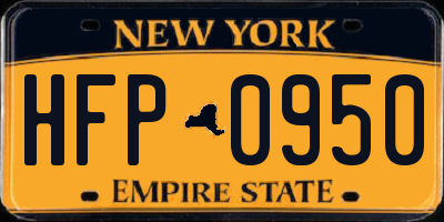 NY license plate HFP0950