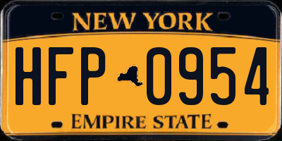NY license plate HFP0954
