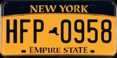 NY license plate HFP0958