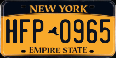NY license plate HFP0965