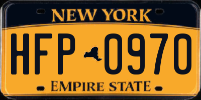 NY license plate HFP0970