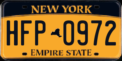NY license plate HFP0972