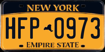 NY license plate HFP0973