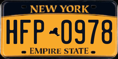 NY license plate HFP0978