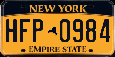 NY license plate HFP0984