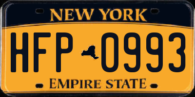 NY license plate HFP0993