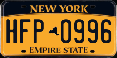 NY license plate HFP0996