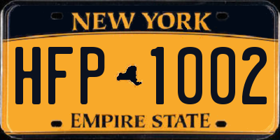 NY license plate HFP1002