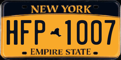 NY license plate HFP1007