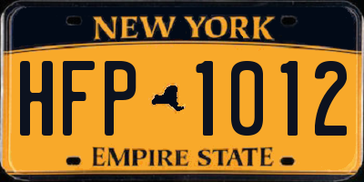 NY license plate HFP1012