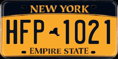 NY license plate HFP1021