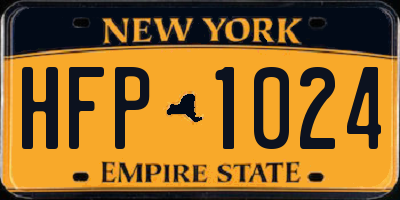 NY license plate HFP1024