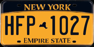 NY license plate HFP1027