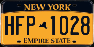 NY license plate HFP1028