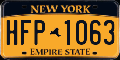 NY license plate HFP1063