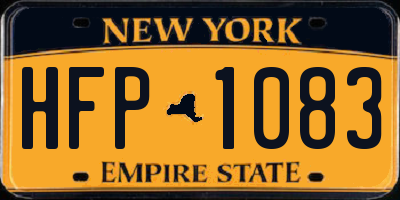 NY license plate HFP1083