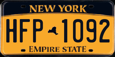 NY license plate HFP1092