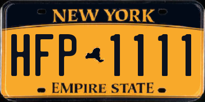 NY license plate HFP1111