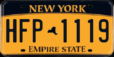 NY license plate HFP1119