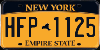 NY license plate HFP1125