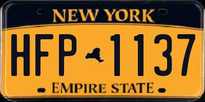 NY license plate HFP1137