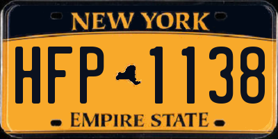 NY license plate HFP1138