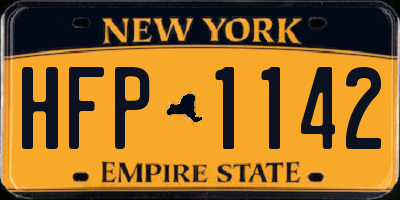 NY license plate HFP1142