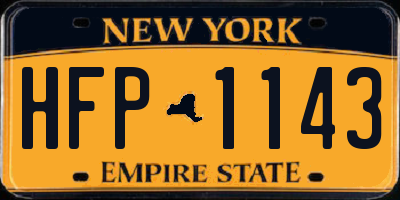 NY license plate HFP1143