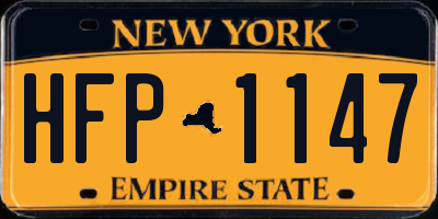 NY license plate HFP1147