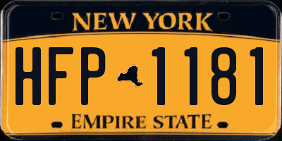 NY license plate HFP1181