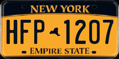 NY license plate HFP1207