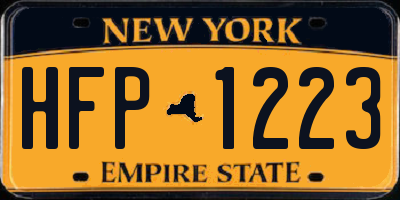 NY license plate HFP1223