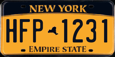NY license plate HFP1231