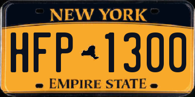 NY license plate HFP1300
