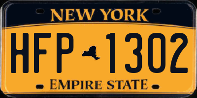 NY license plate HFP1302