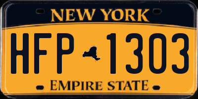 NY license plate HFP1303