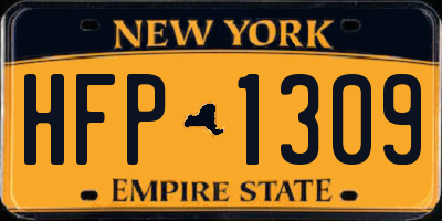 NY license plate HFP1309