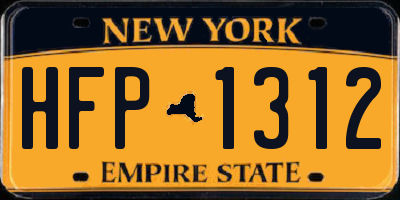 NY license plate HFP1312