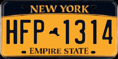 NY license plate HFP1314