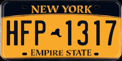 NY license plate HFP1317