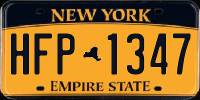 NY license plate HFP1347