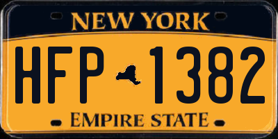 NY license plate HFP1382