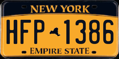 NY license plate HFP1386