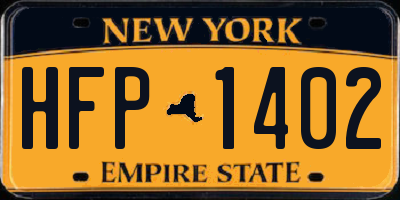NY license plate HFP1402