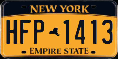 NY license plate HFP1413