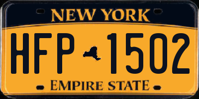 NY license plate HFP1502